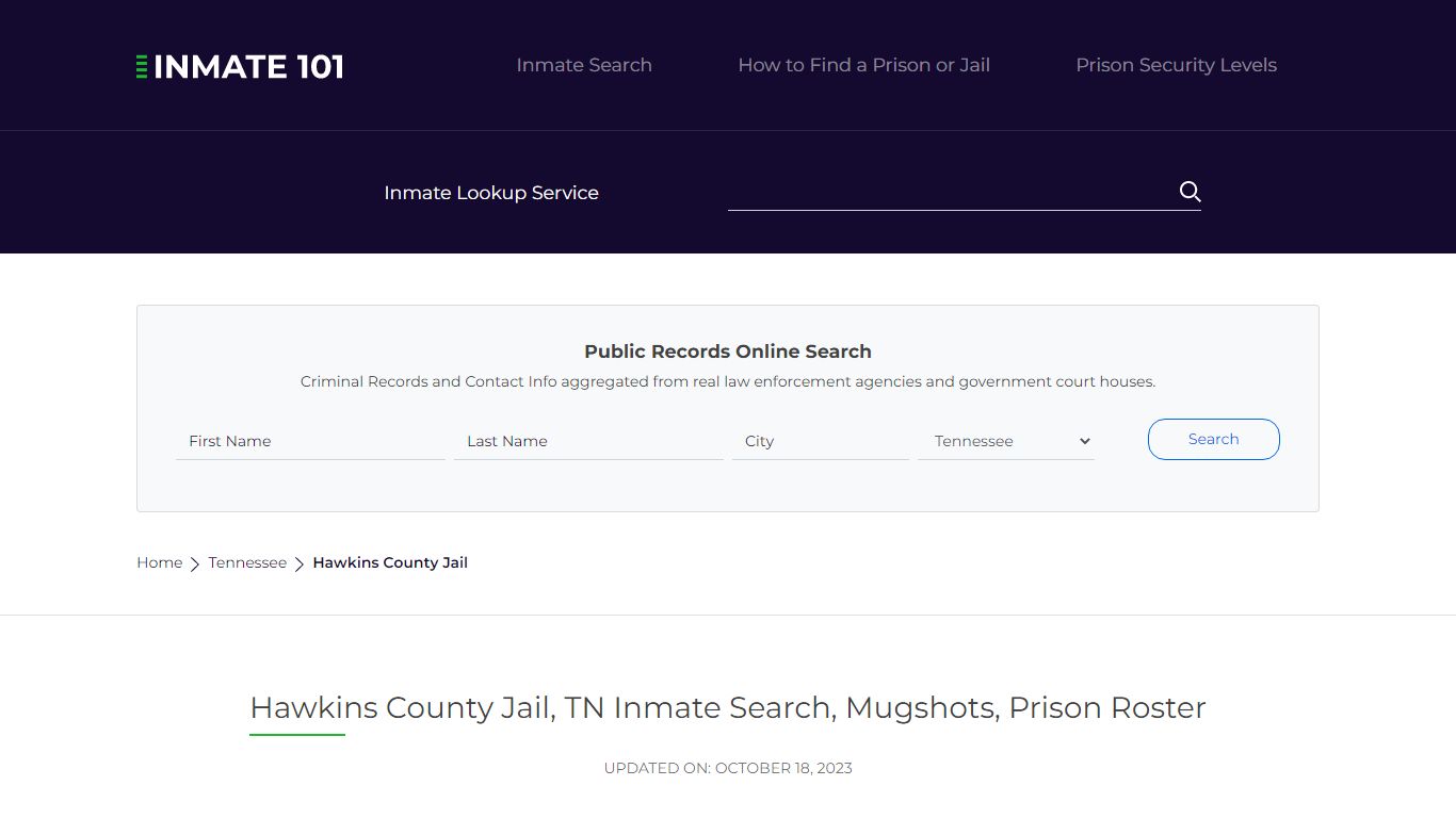 Hawkins County Jail, TN Inmate Search, Mugshots, Prison Roster